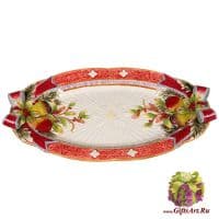 Блюдо большое Рождественское изобилие новогодняя посуда Длина 47 см