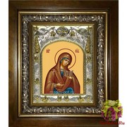 Икона освященная &quot;Калужская икона Божией Матери&quot;, 14x18 см, в деревянном киоте 20x24 см, 20x24 см