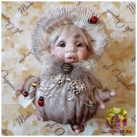 Кукла фарфоровая Montedragone Mushroom Q Мухоморчик Q. Высота 15 см. Италия