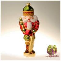 Ёлочная игрушка из стекла Щелкунчик. Ручная работа. 20 см Подарочная упаковка Krebs Glas Lauscha Германия - вид 1 миниатюра