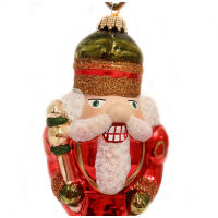 Ёлочная игрушка из стекла Щелкунчик. Ручная работа. 20 см Подарочная упаковка Krebs Glas Lauscha Германия - вид 2 миниатюра