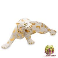 Белая пантера. Фарфоровая с золочением скульптура. 55 см. Sabadin Италия