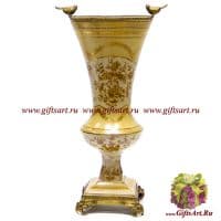 Ваза пара птичек. Фарфор и бронза. Декор Хэмпшир. Ручная работа. Высота 51 см