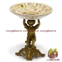 Вазочка. Фарфор и бронза. Декор Мавританский сад. Ручная работа. Высота 15 см