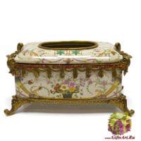 Салфетница. Фарфор и бронза. Декор Мавританский сад. Длина 33 см. Ручная работа