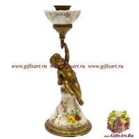 Подсвечник левый. Фарфор и бронза. Декор Мавританский сад. Ручная работа. Высота 25 см