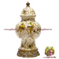 Ваза Роял. Фарфор и бронза. Декор Мавританский сад. Ручная работа. Высота 38 см