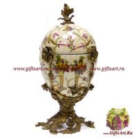 Ваза яйцо. Фарфор и бронза. Декор Мавританский сад. Ручная работа. Высота 38 см