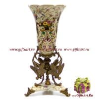 Ваза на стрекозах. Фарфор и бронза. Декор Мавританский сад. Ручная работа. Высота 43 см
