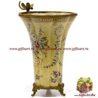 Ваза. Фарфор и бронза. Декор Баржем. Ручная работа. 32 см