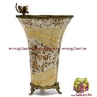 Ваза. Фарфор и бронза. Декор Хэмпшир. Ручная работа. 32 см