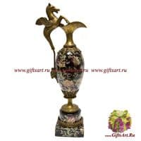 Кувшин декоративный. Фарфор и бронза. Коллекция Цветущая ночь. Ручная работа. Высота 52 см