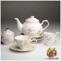 Чайный сервиз Эстель 6 персон 15 предметов. Фарфор
