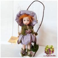 Итальянская фарфоровая кукла Montedragone AMARILLI Амариллис Сиреневый. Высота 17 см.