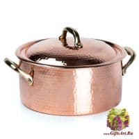 Кастрюля медная диаметр 22 см с крышкой. Медная посуда Marque Deposee. Тунис