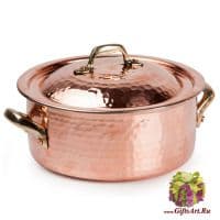Кастрюля медная диаметр 26 см с крышкой. Медная посуда Marque Deposee. Тунис