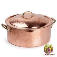 Кастрюля медная диаметр 30 см с крышкой. Медная посуда Marque Deposee. Тунис