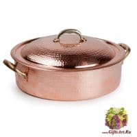 Кастрюля медная диаметр 20 см с крышкой. Посуда из меди Marque Deposee. Тунис