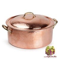 Кастрюля медная диаметр 24 см с крышкой 5 литров. Медная посуда Marque Deposee. Тунис