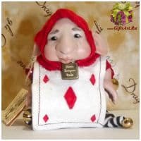 Кукла фарфоровая Montedragone Trugg di Quadri Бубновый туз Серия Poker D'assi. Высота 10 см. Италия