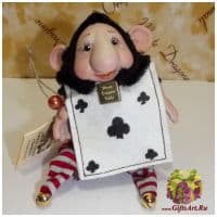 Кукла фарфоровая Montedragone Trugg di Fiori Крестовый туз Серия Poker D'assi. Высота 10 см. Италия