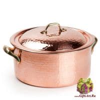 Кастрюля медная диаметр 14 см с крышкой. Медная посуда Marque Deposee. Тунис