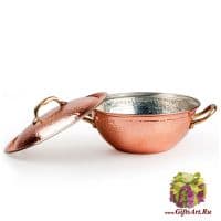Супница медная малая с крышкой. Посуда из меди Marque Deposee. Тунис