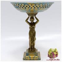 Чаша Греция. Фарфор и бронза. Ручная работа. Коллекция Небесные гирлянды. Высота 33 см