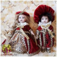 Итальянские куклы Ромео и Джульетта Medioevo Romeo Giulietta 16 см Montedragone  Ручная работа