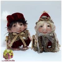 Итальянские куклы Ромео и Джульетта Trugg Medioevo Romeo Giulietta 11 см Montedragone  Ручная работа