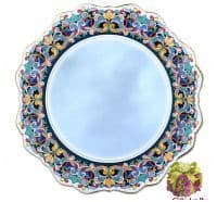Зеркало керамическое в стиле Cearco. Ручная роспись, эмали, золото. 31057 Диаметр 75 см.