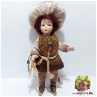 Кукла фарфоровая Montedragone Leccino Подберёзовик. Высота 18 см. Италия