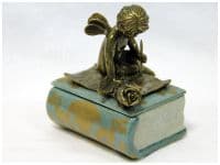 Шкатулка Письмо ангела. Фарфор и бронза. Коллекция Небесные гирлянды. Ручная работа. Длина 12 см