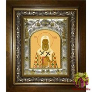 Икона освященная &quot;Петр Митрополит Московский ,святитель&quot;, 14x18 см, в деревянном киоте 20x24 см, 20x24 см