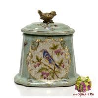 Сахарница вазочка. Фарфор и бронза. Декор Gartenpalais. Ручная работа. 10 см