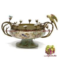 Чаша декоративная. Фарфор и бронза. Декор Gartenpalais. Ручная работа. 40 см