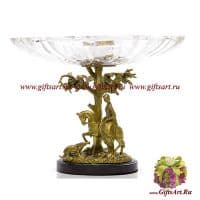 Ваза фруктовница в антикварном стиле Волшебный мир. Стекло и бронза. Ручная работа. 31 см