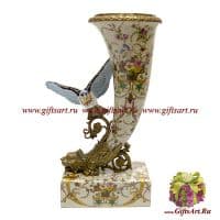 Ваза Рог изобилия. Фарфор и бронза. Декор Мавританский сад. Ручная работа. Высота 40 см
