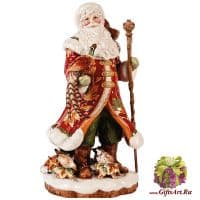 Дед мороз с золотым фазаном. Фарфор. Высота 48 см