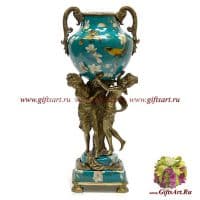 Ваза Грации. Фарфор и бронза. Декор В саду магнолий. Ручная работа. Высота 48 см - вид 1 миниатюра