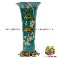 Ваза. Фарфор и бронза. Декор В саду магнолий. Ручная работа. 41 см