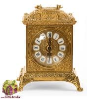 Часы кабинетные настольные 22 см. Золотистые. Италия