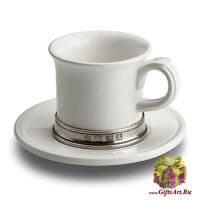 Кофейная пара для эспрессо Convivio. Керамика и олово. 7 см. Cosi Tabellini Италия