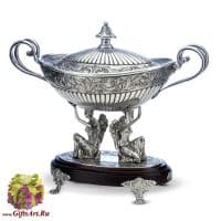 Чаша из олова овальная с крышкой Серия Ренессанс. 34 см. Artina Австрия