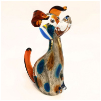 Собака Дружок. Стеклянная фигурка в стиле Мурано. Высота 20 см