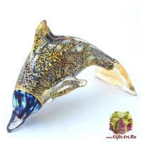 Дельфин Муранское стекло. Серия Весёлый зоопарк. Италия. Длина 10,5 см