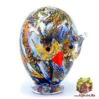 Филин Муранское стекло. Серия Весёлый зоопарк. Италия. Высота 9 см