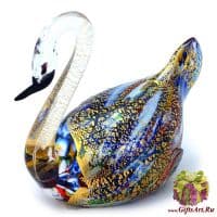 Лебедь Муранское стекло. Серия Весёлый зоопарк. Италия. Высота 10 см