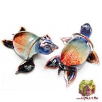 Морская черепаха Муранское стекло в технике Calcedonio. Италия. Длина 24 см