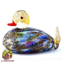 Уточка Муранское стекло. Серия Весёлый зоопарк. Италия. 11 см